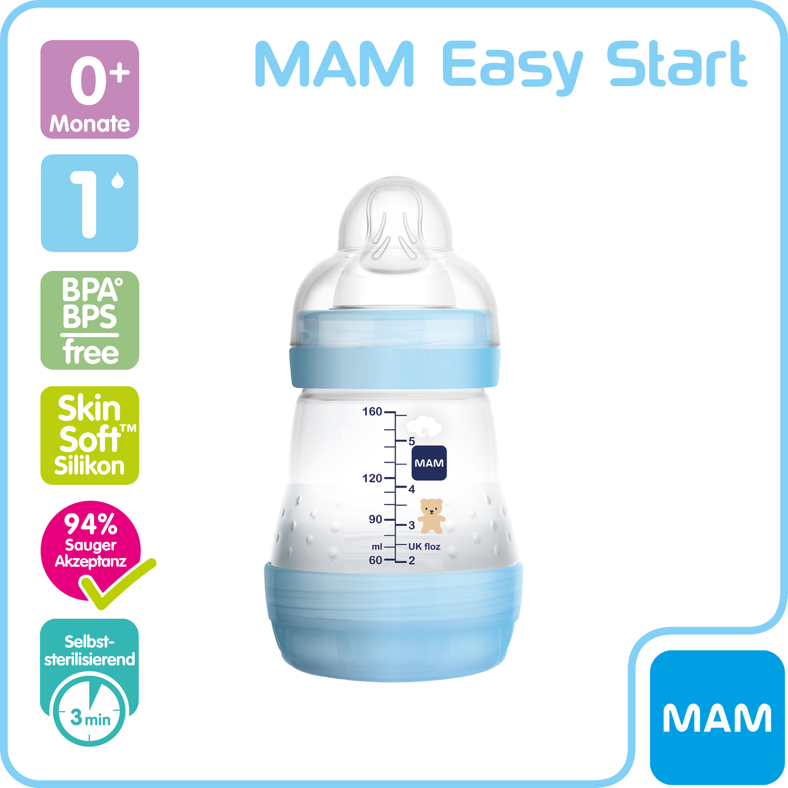 MAM Easy Start Anti-Colic Trinkflasche 160 ml 0+
