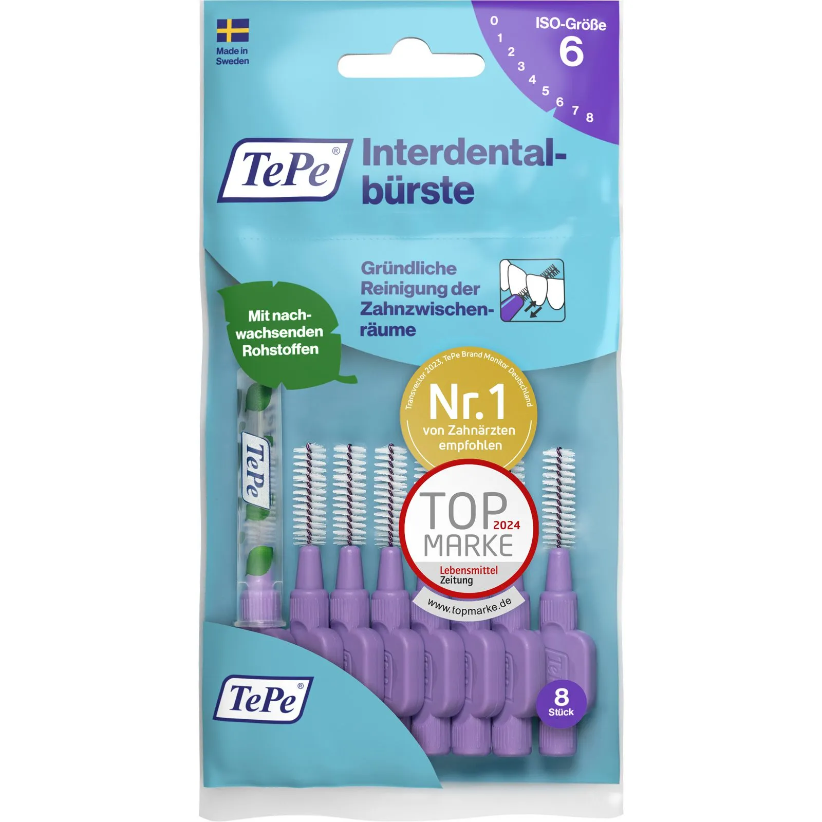 TePe Interdentalbürsten Original lila 1,1 mm, 8 Stück