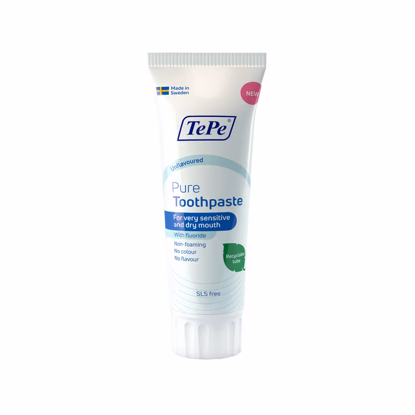 TePe Pure 75 ml - Extra Sanfte Zahnpasta ohne Geschmack