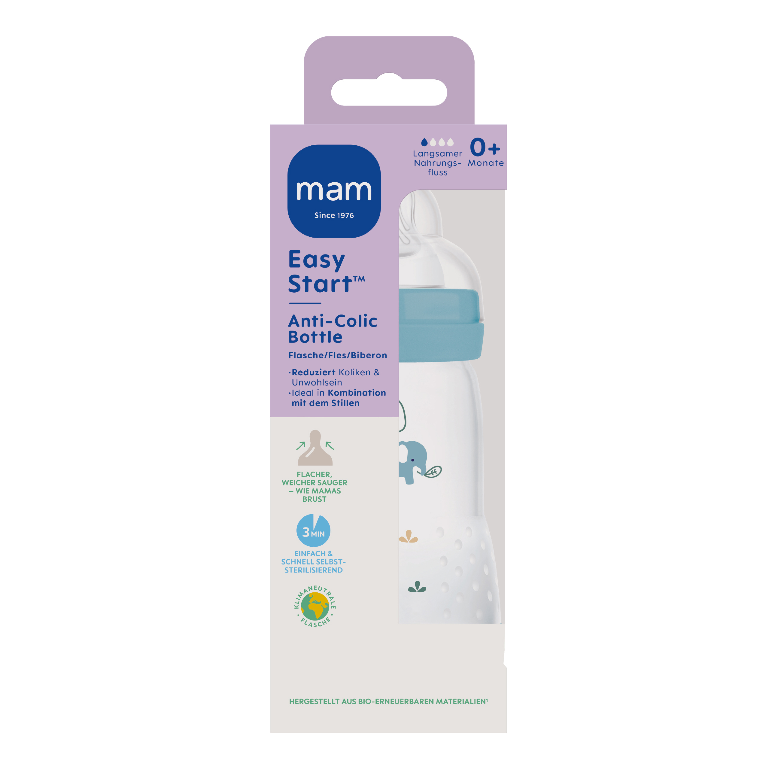 MAM Easy Star Anti-Colic matt Trinkflasche 260 ml lilac