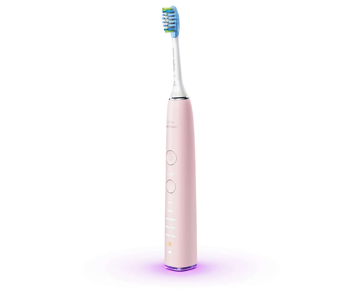 Philips® Sonicare DiamondClean Smart Pink HX9924/23 mit Zungenreiniger, 3 Bürstenköpfen u. Mund