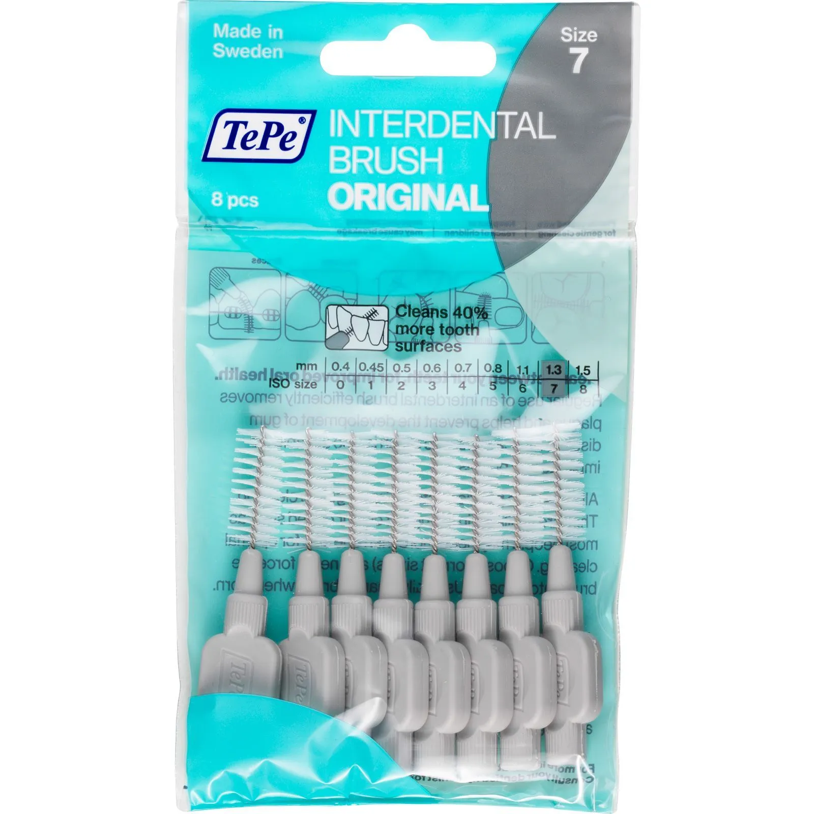 TePe Interdentalbürsten Original grau 1,3 mm, 8 Stück