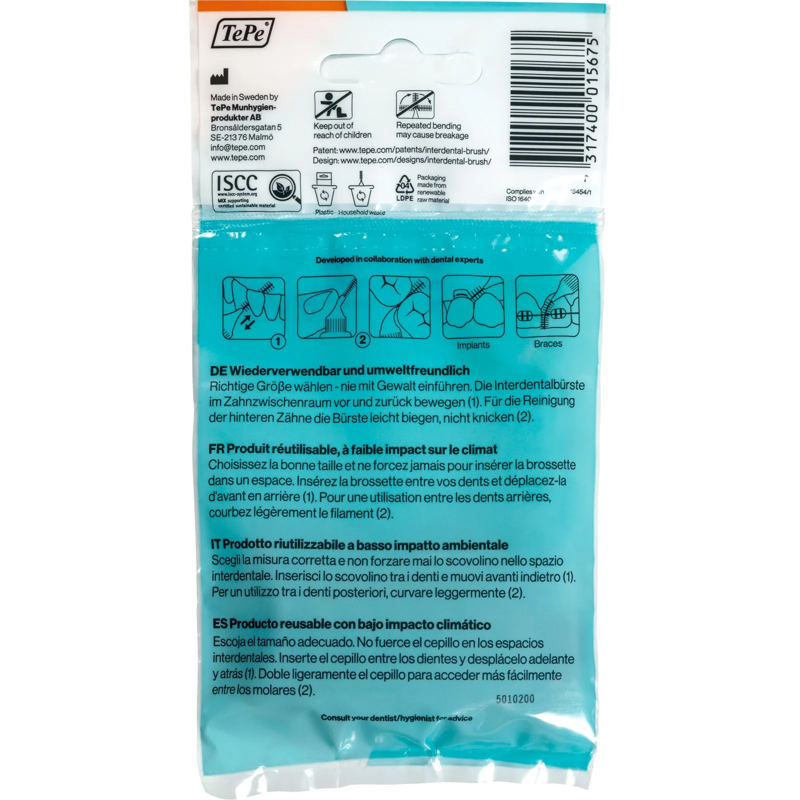 TePe Interdentalbürsten Original orange 0,45 mm, 8 Stück