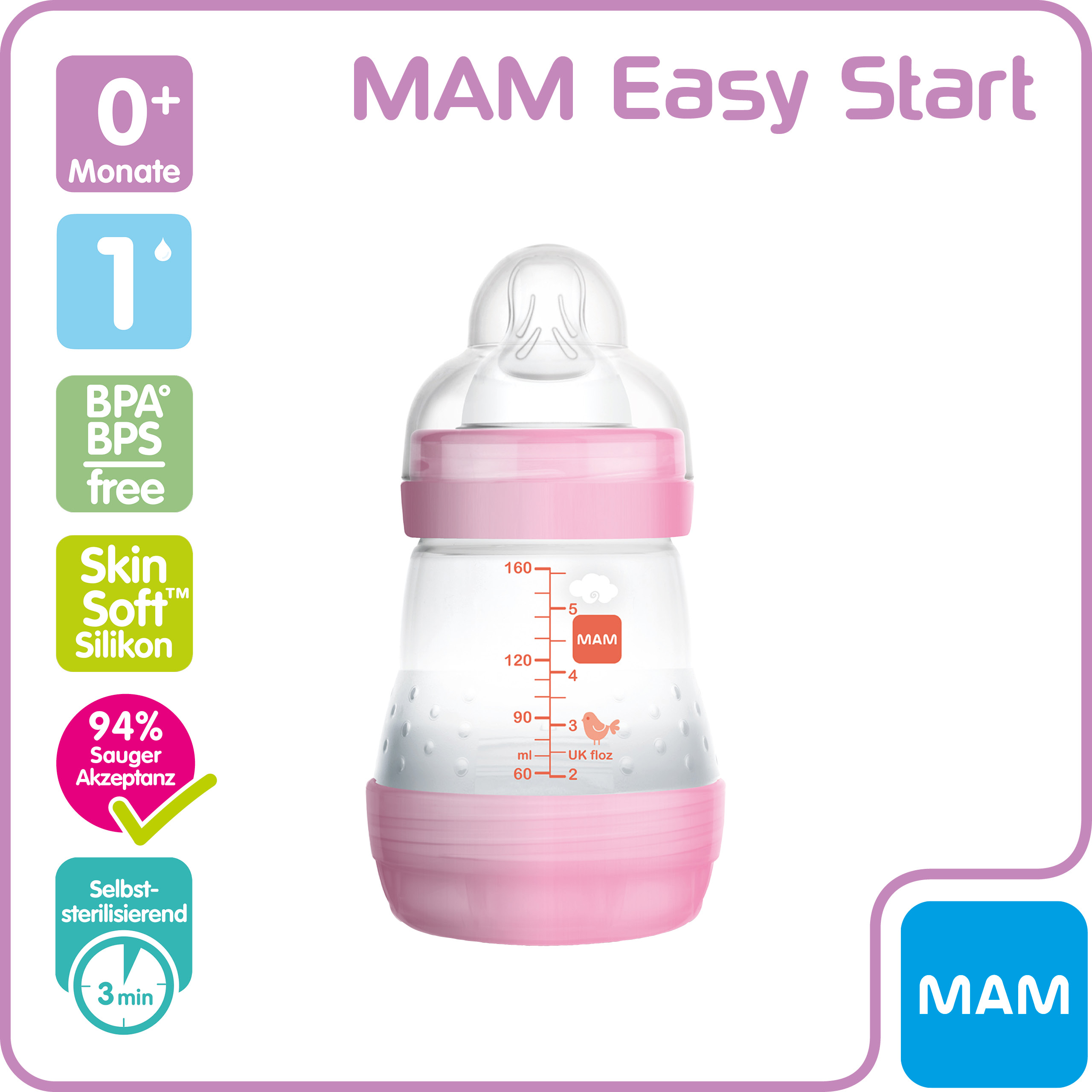 MAM Easy Start Anti-Colic Trinkflasche 160 ml 0+