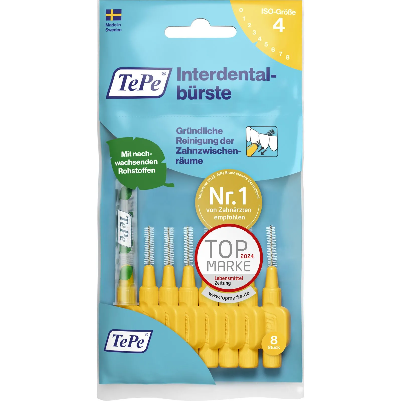 TePe Interdentalbürsten Original gelb 0,7 mm, 8 Stück