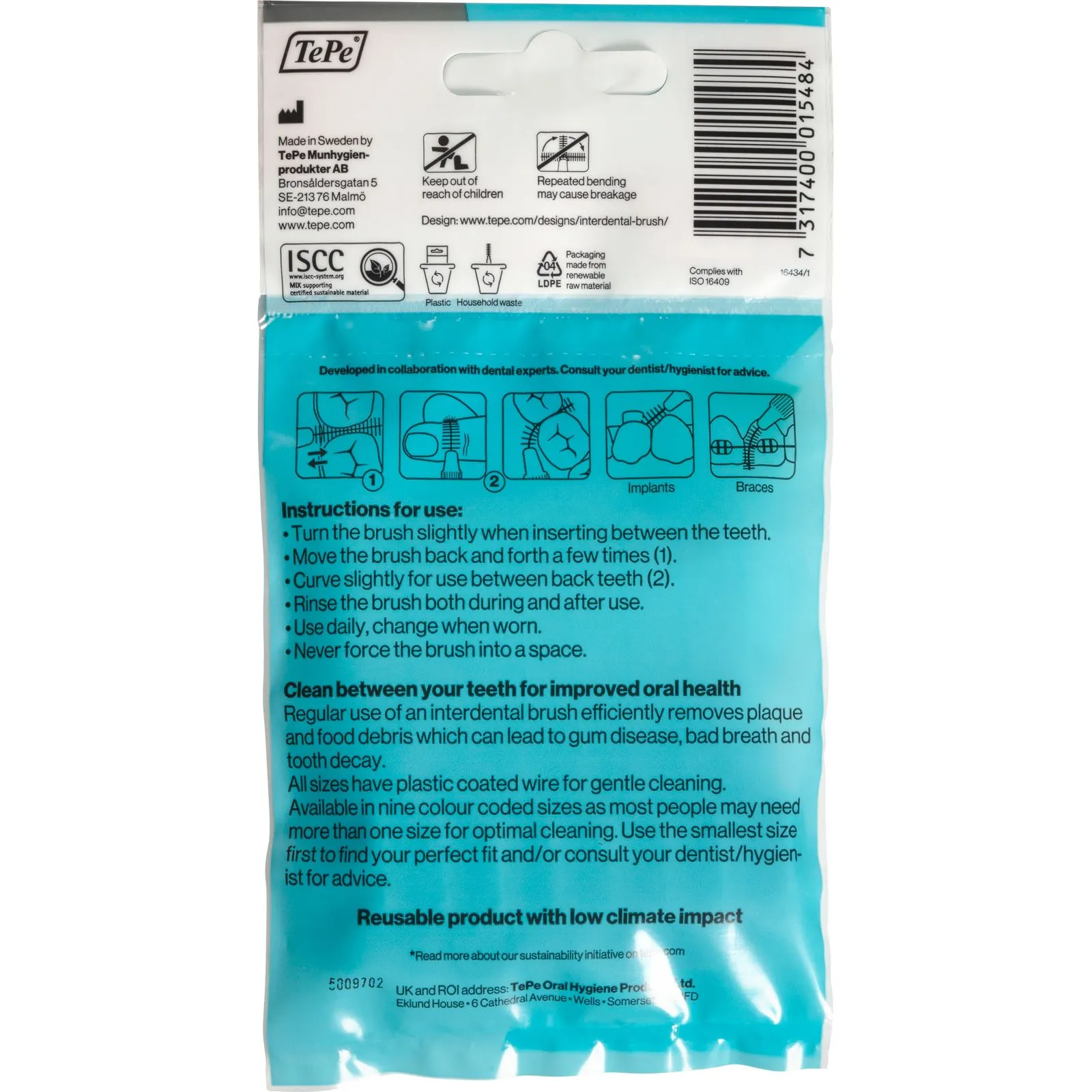 TePe Interdentalbürsten Original grau 1,3 mm, 8 Stück