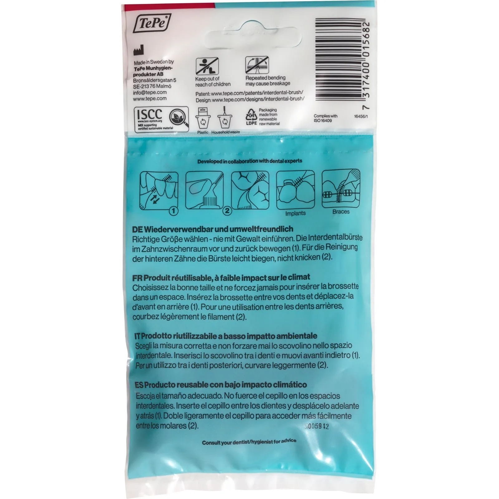 TePe Interdentalbürsten Original rot 0,5 mm, 8 Stück