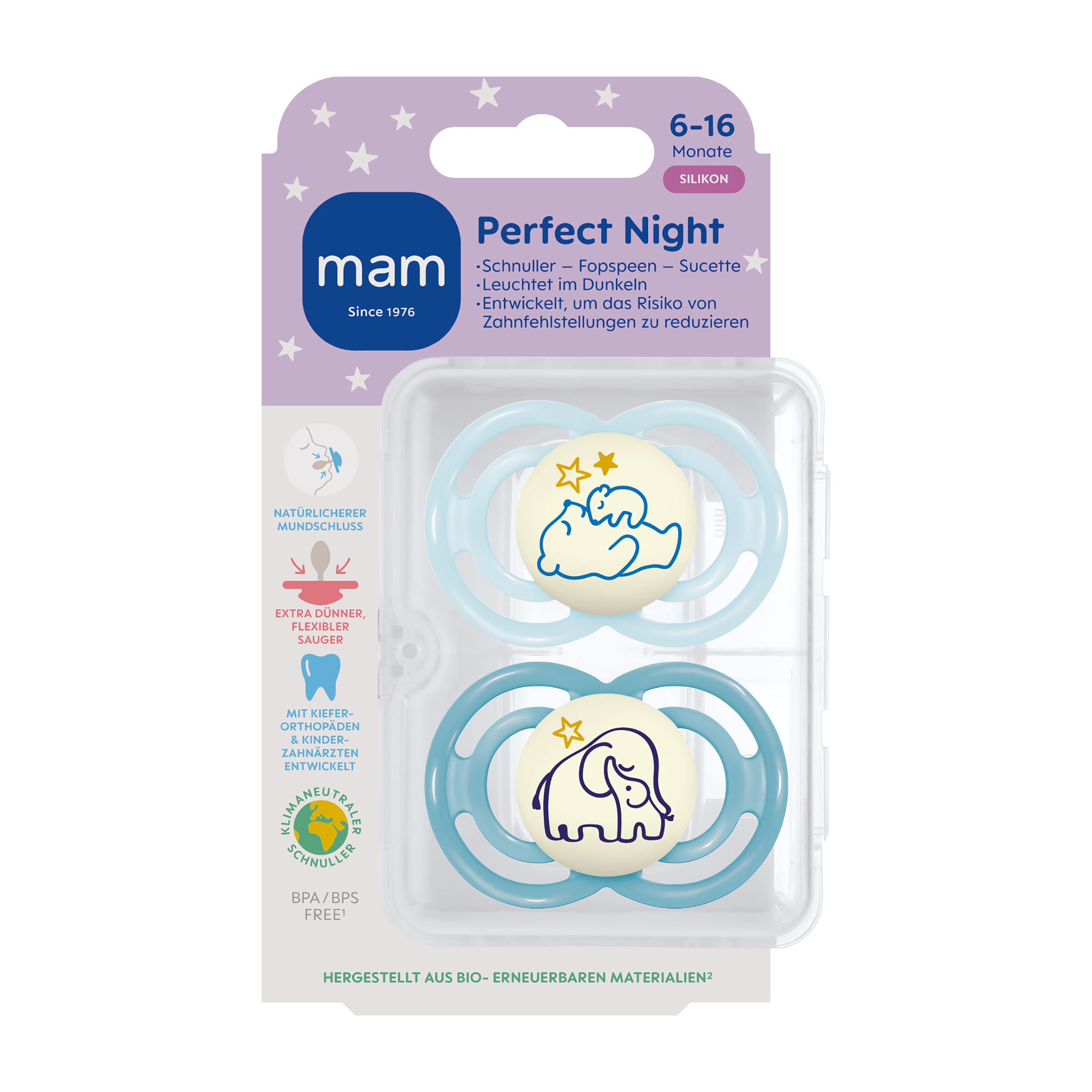 MAM Perfect Night Babyschnuller 0-6 Monate Doppelpack