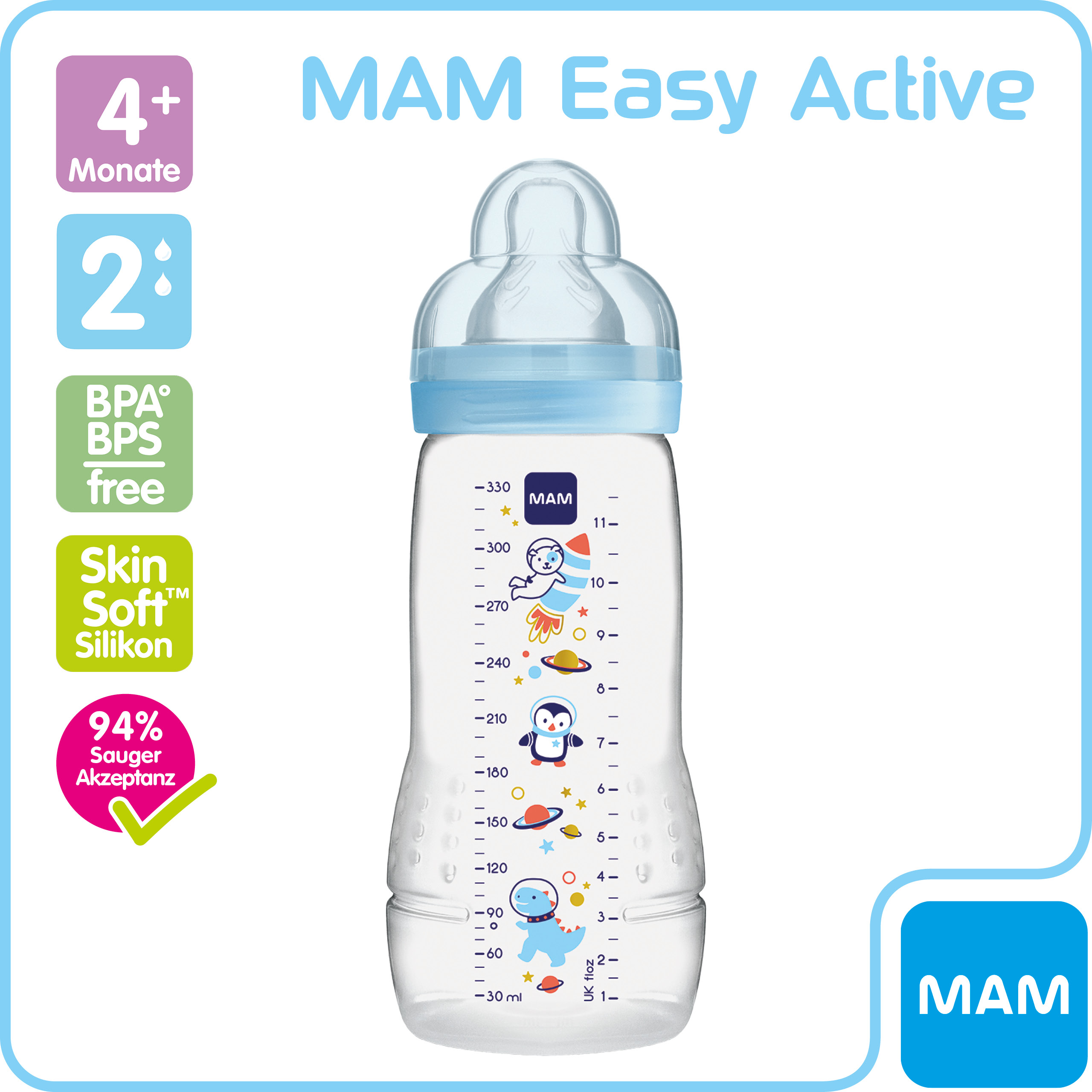 Easy Active Baby Bottle 330 ml  4+
