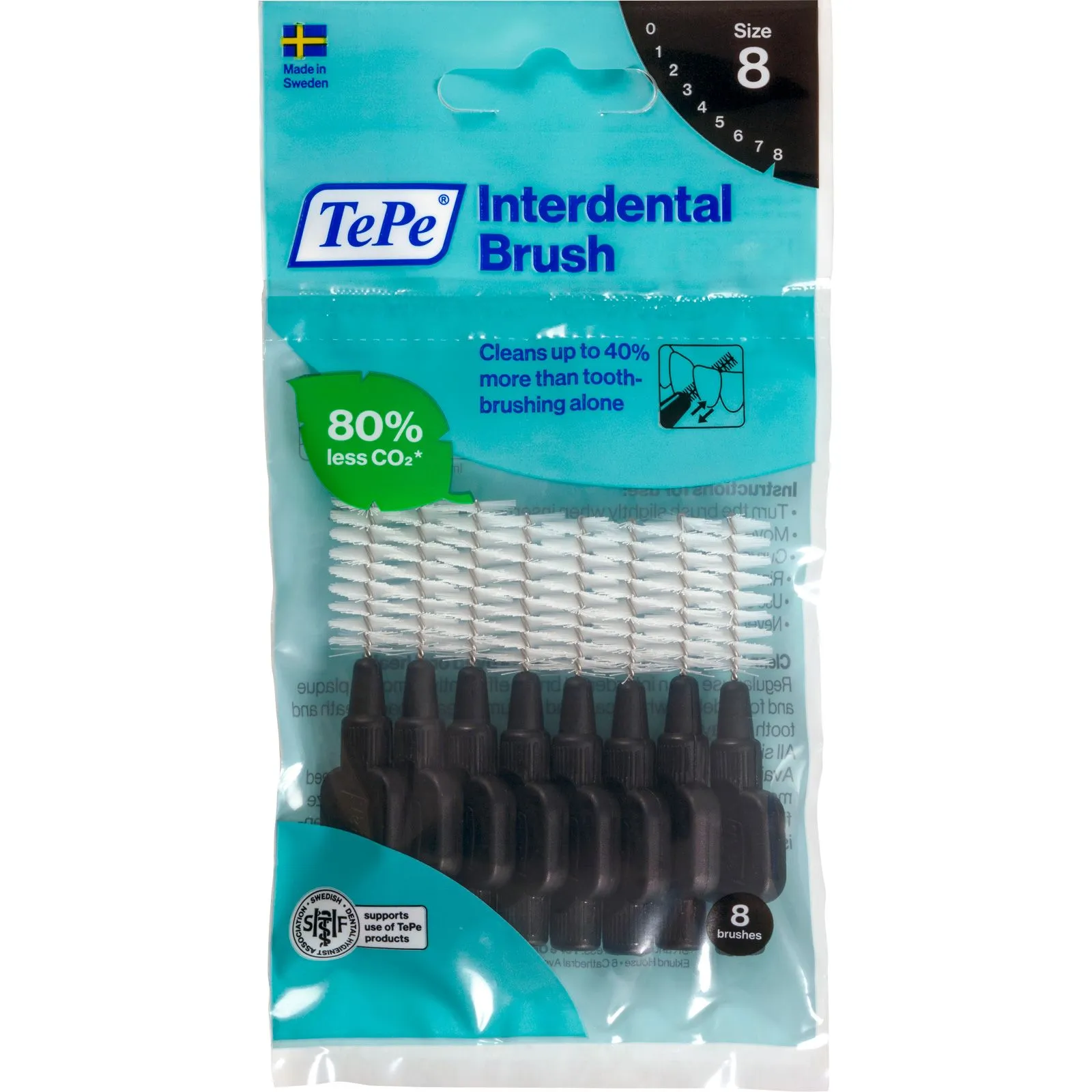 TePe Interdentalbürsten Original schwarz 1,5 mm, 8 Stück