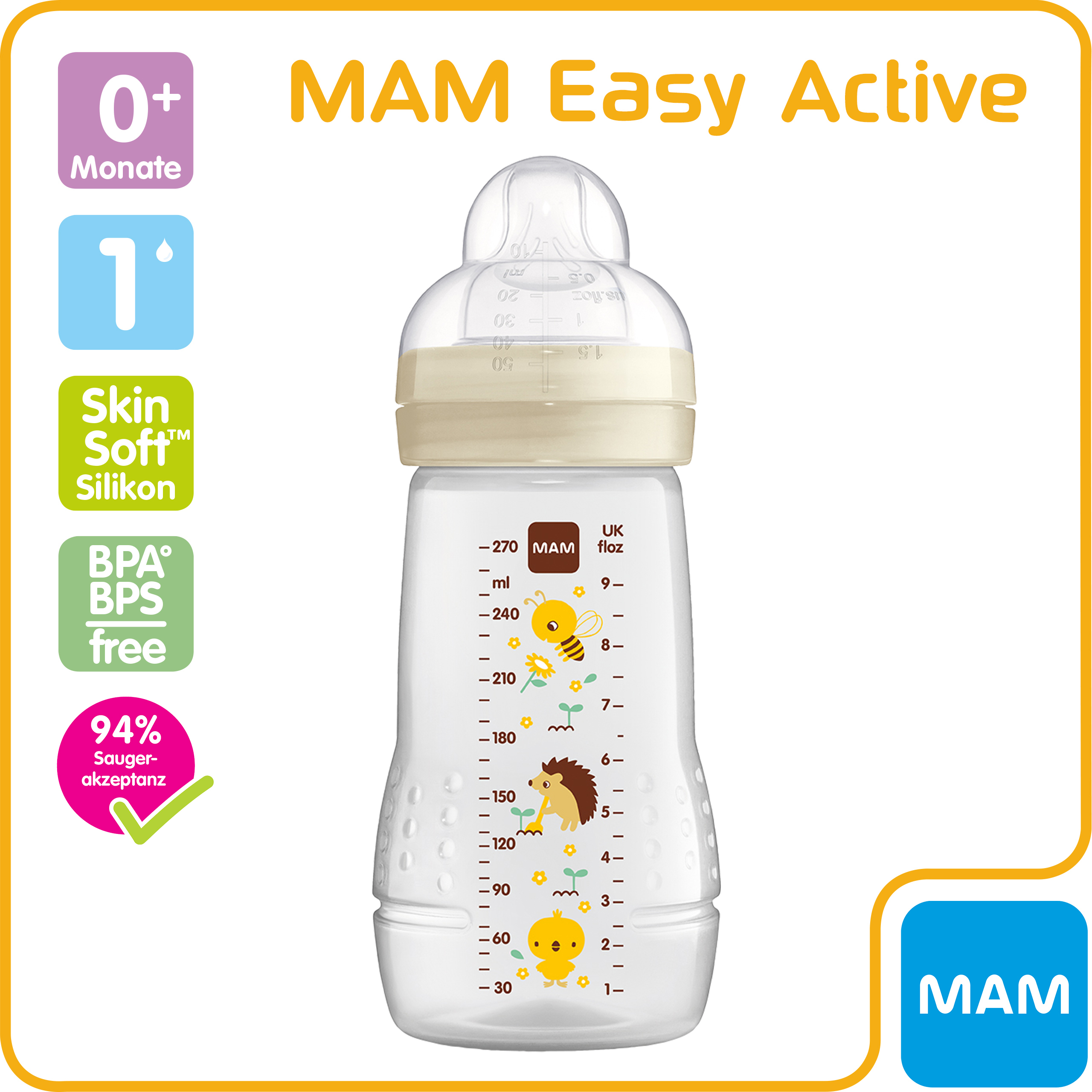 MAM Easy Active Baby Bottle 270 ml 0+
