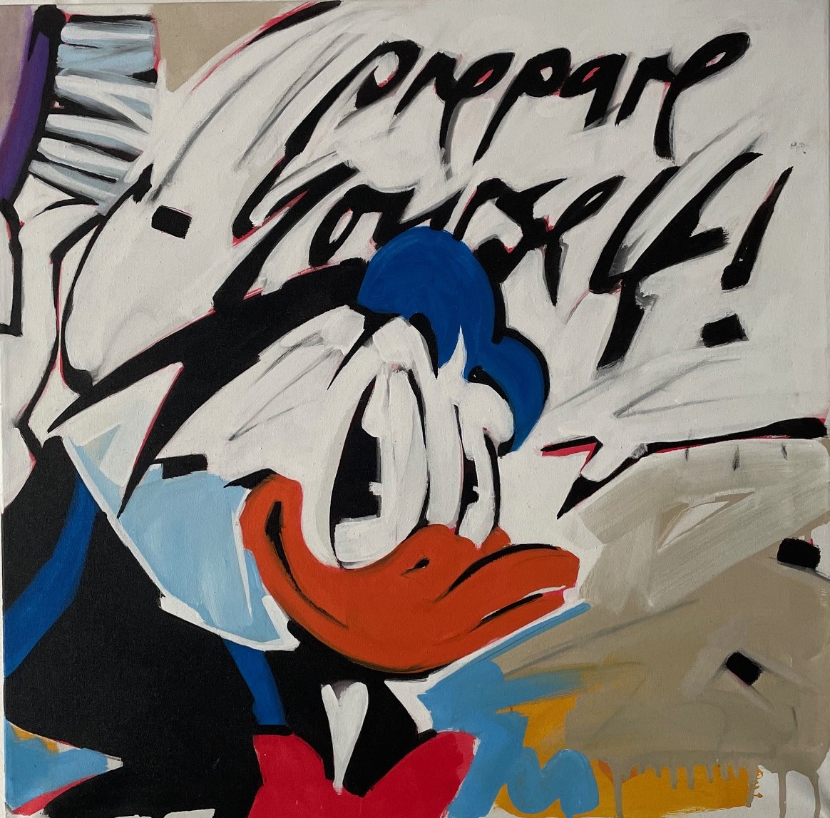 Gemälde Donald und Daisy Original von Wolfgang Loesche