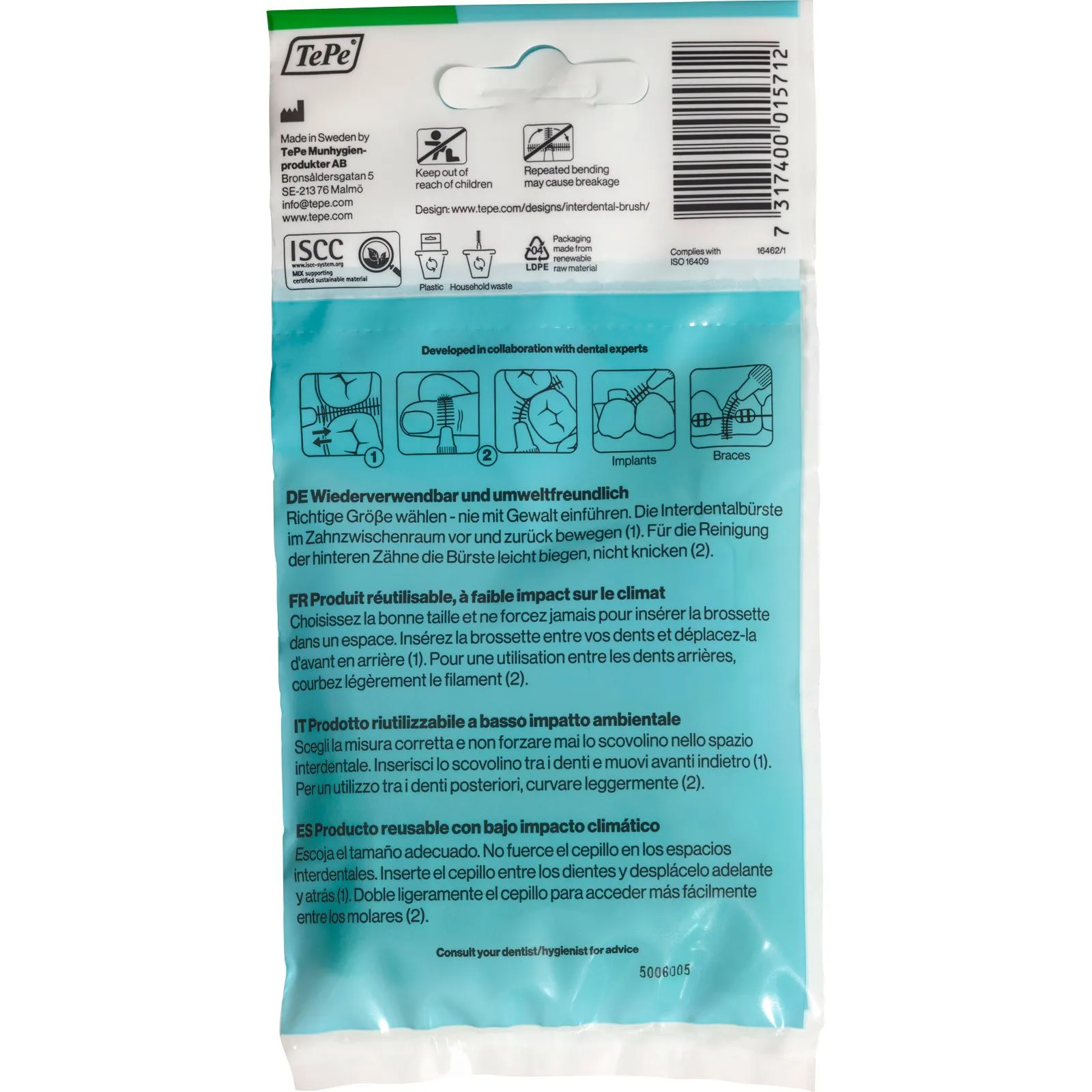 TePe Interdentalbürsten Original grün 0,8 mm, 8 Stück