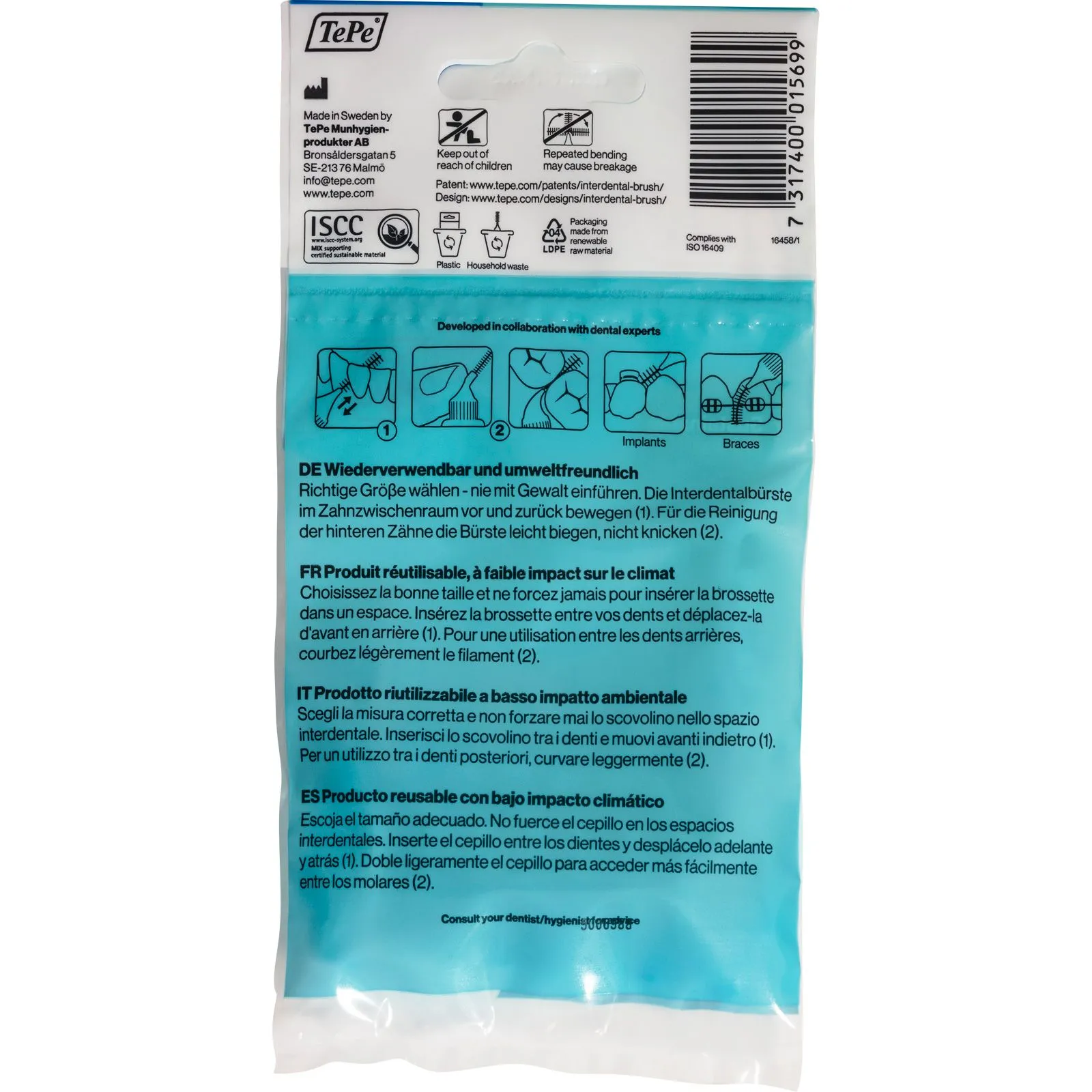 TePe Interdentalbürsten Original blau 0,6 mm, 8 Stück