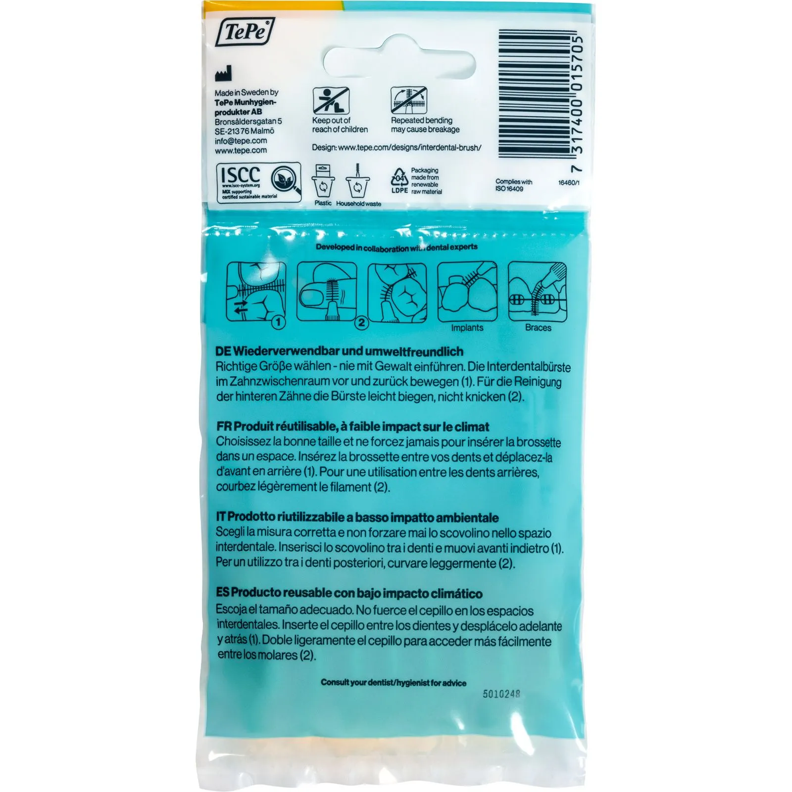 TePe Interdentalbürsten Original gelb 0,7 mm, 8 Stück