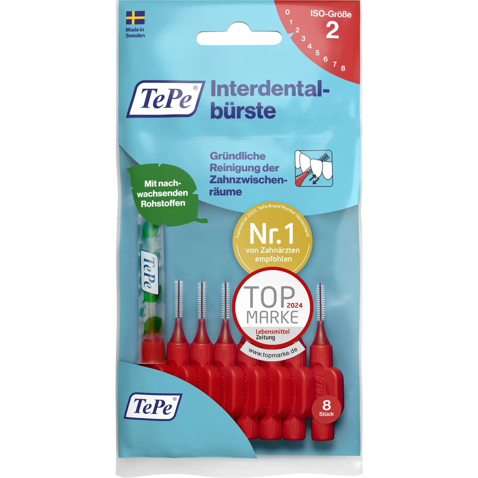 TePe Interdentalbürsten Original rot 0,5 mm, 8 Stück