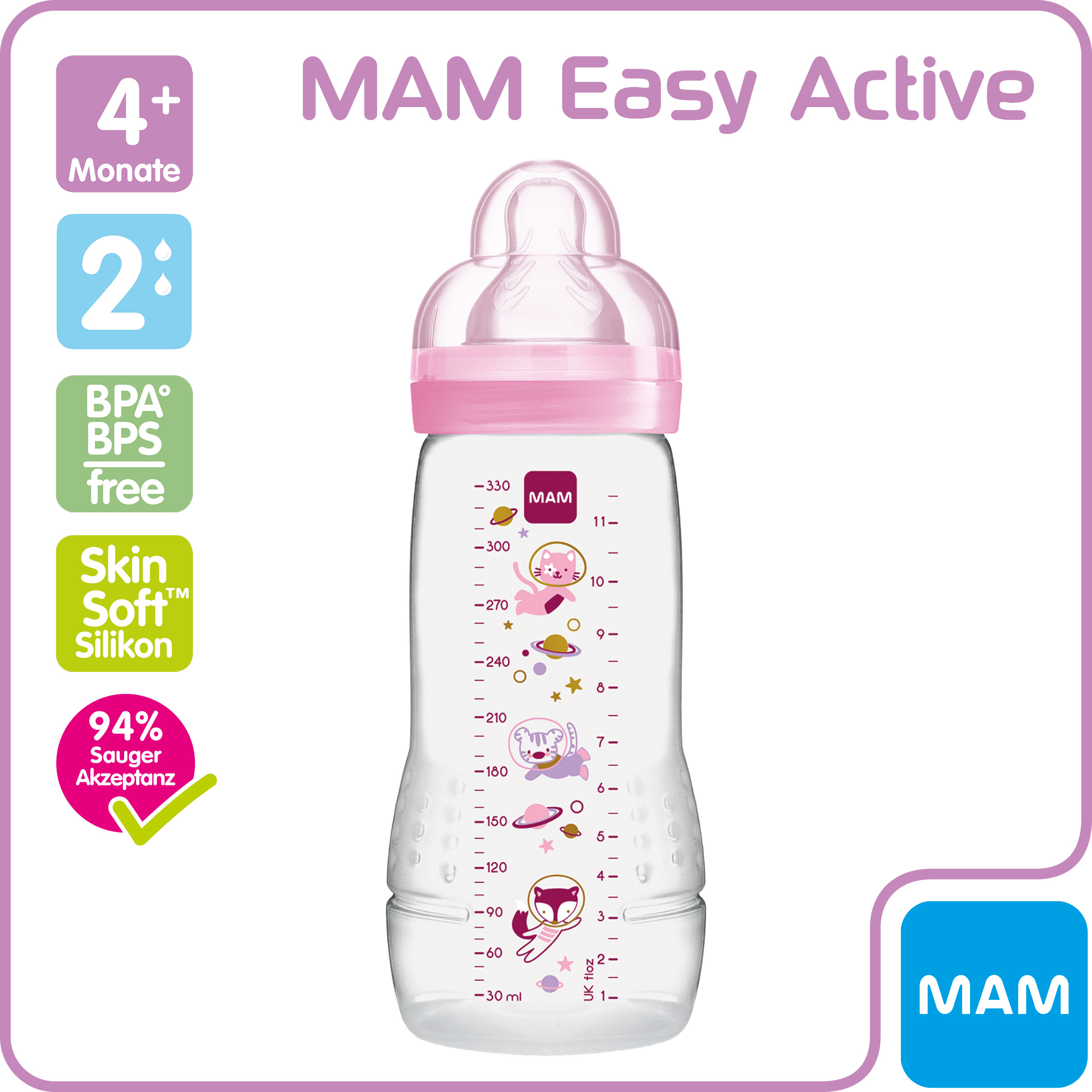 Easy Active Baby Bottle 330 ml  4+