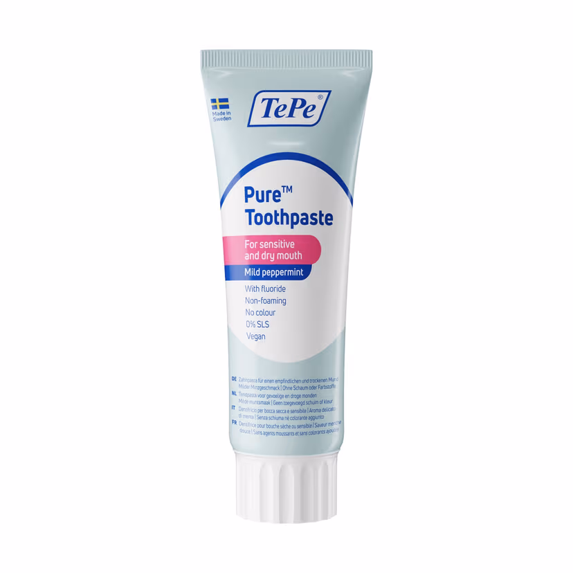TePe Pure 75 ml - Bei sensiblem Zahnfleisch mit mildem Minzgeschmack
