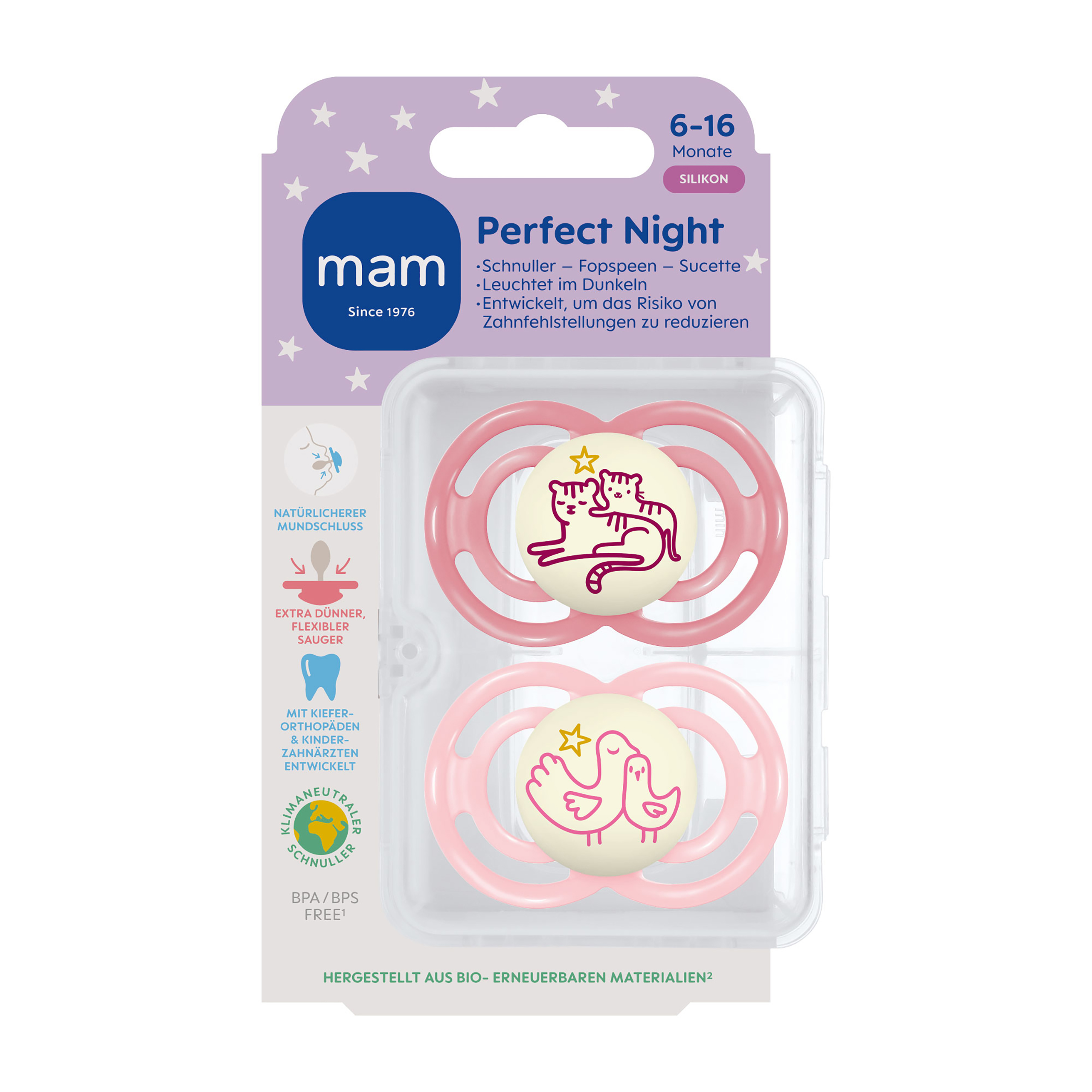 MAM Perfect Night Babyschnuller 0-6 Monate Doppelpack