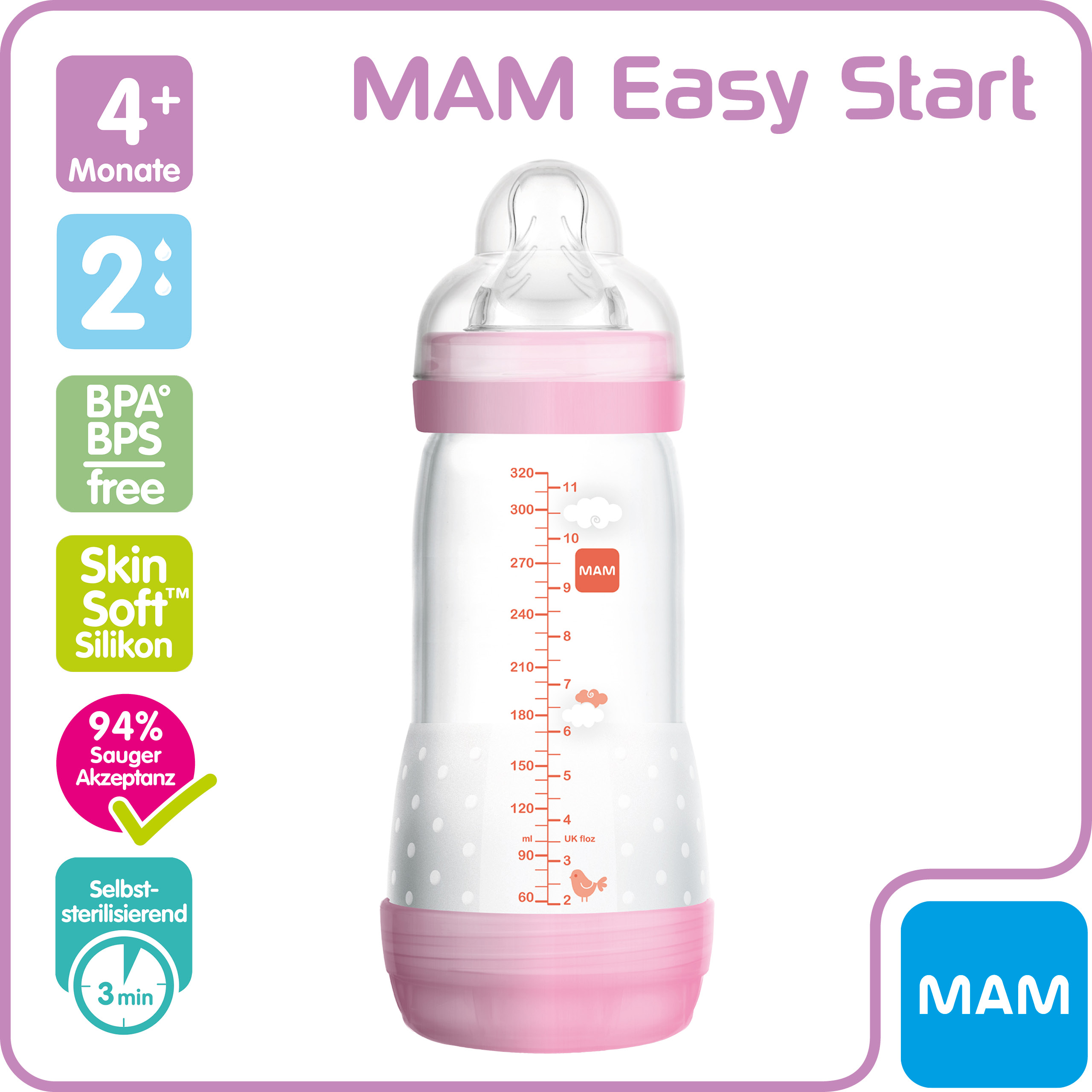 MAM Easy Start Anti-Colic Trinkflasche 320 ml 4+