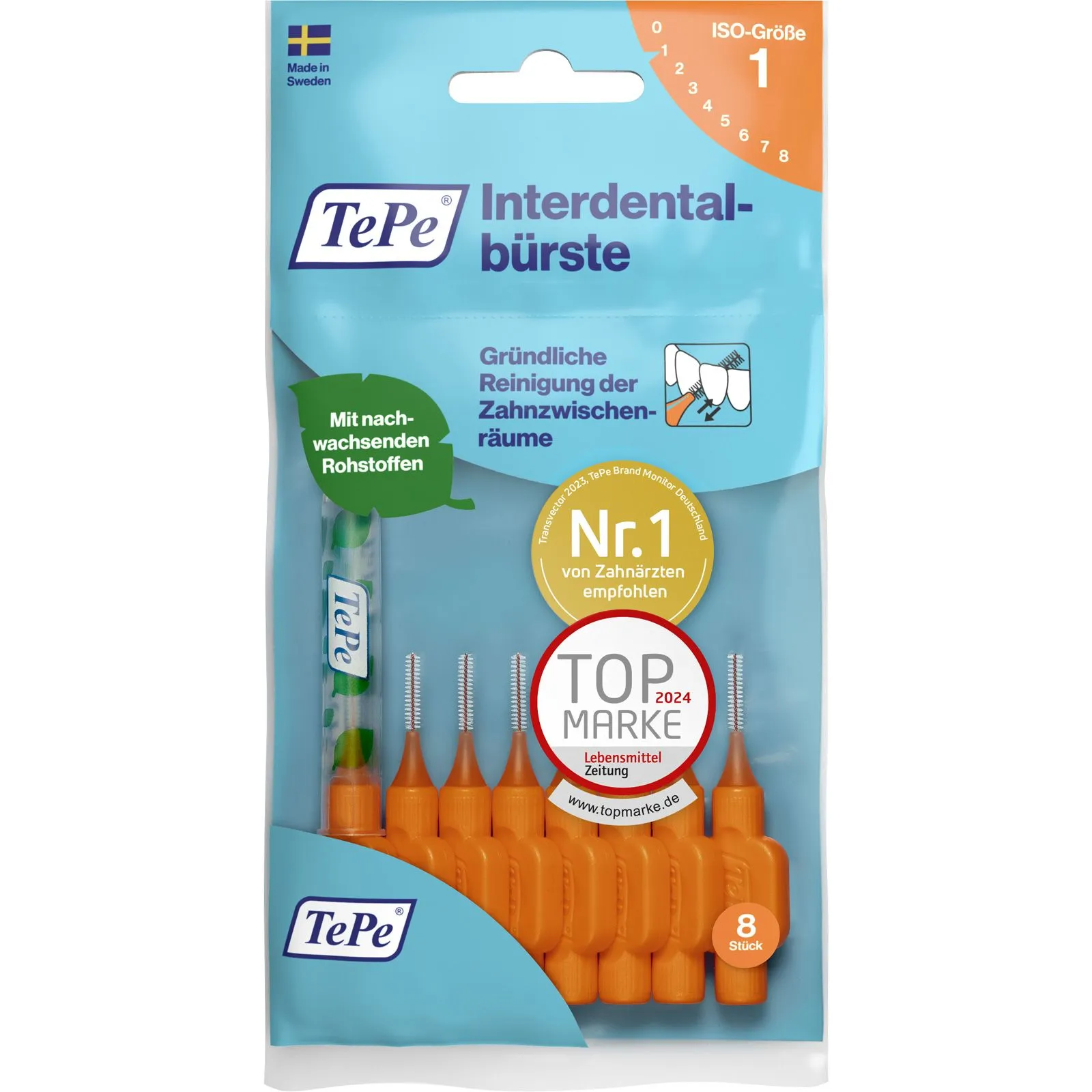 TePe Interdentalbürsten Original orange 0,45 mm, 8 Stück