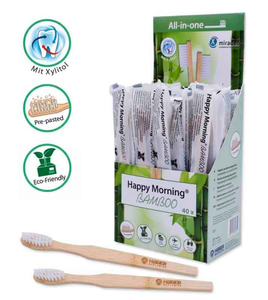Happy Morning Bamboo Kurzkopf Zahnbürste aus Bambus